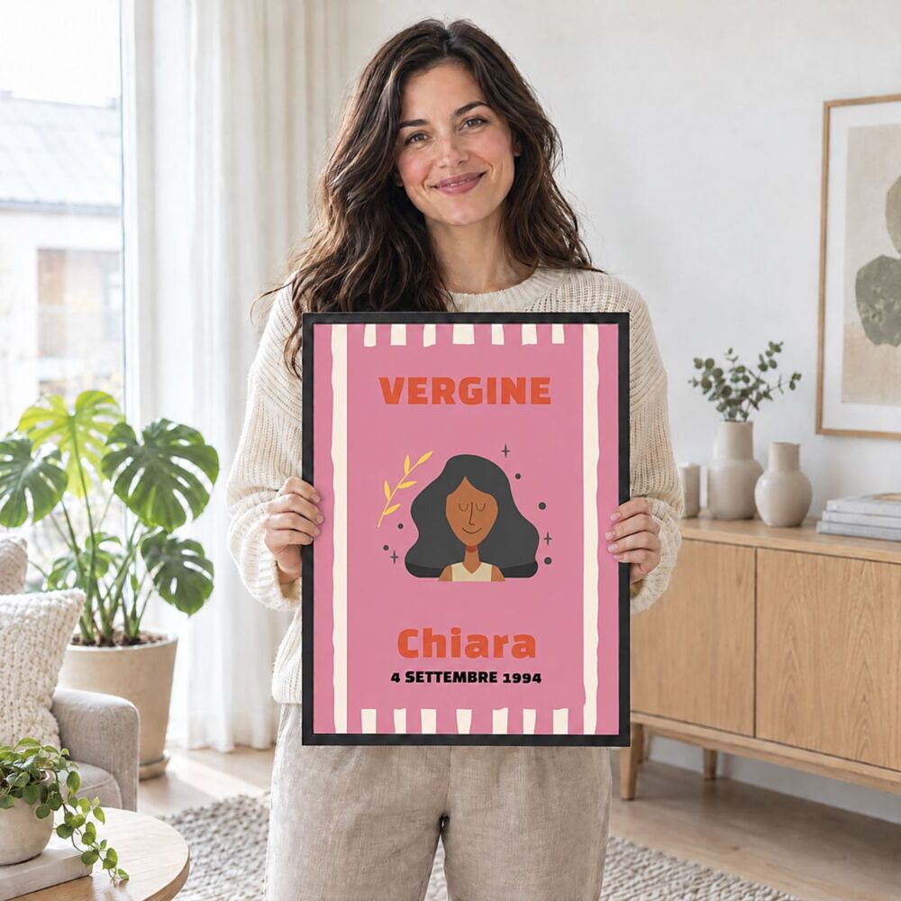 Poster Personalizzato Segno Zodiacale con Nome e Data