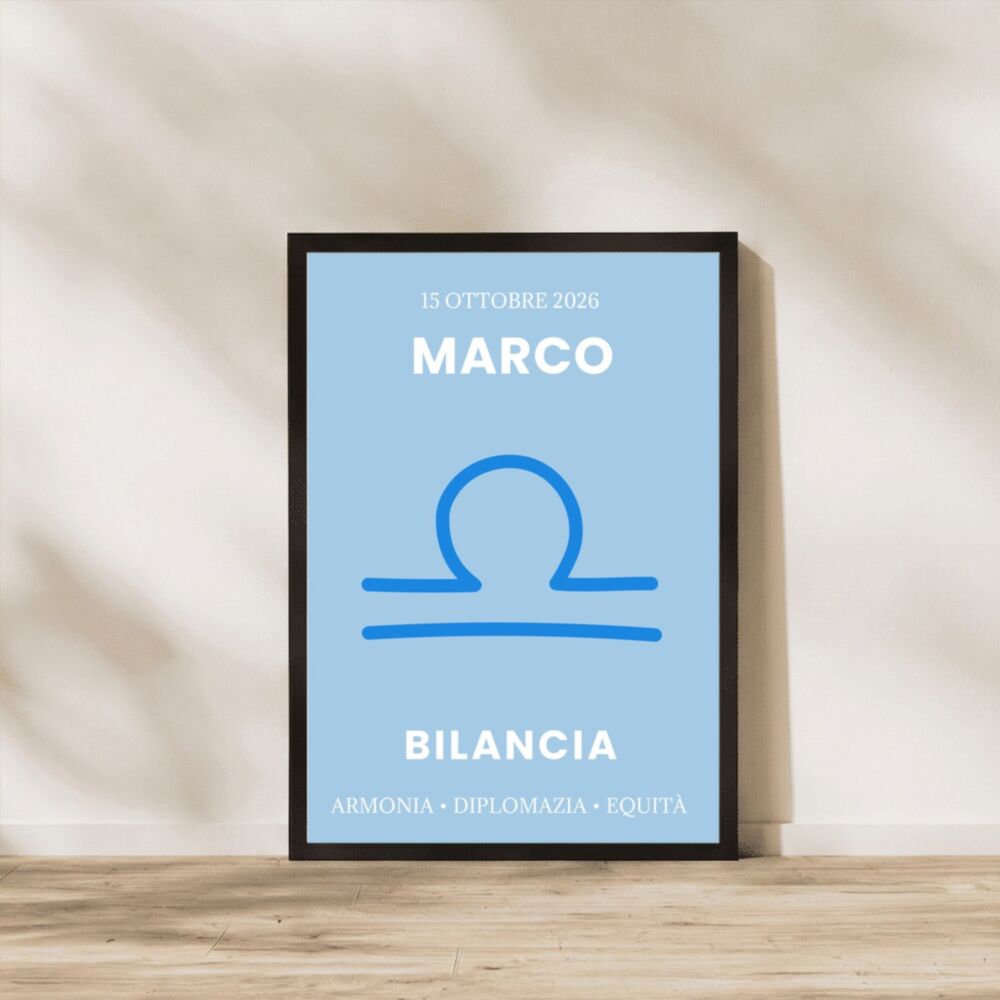 Poster personalizzato segno zodiacale con nome