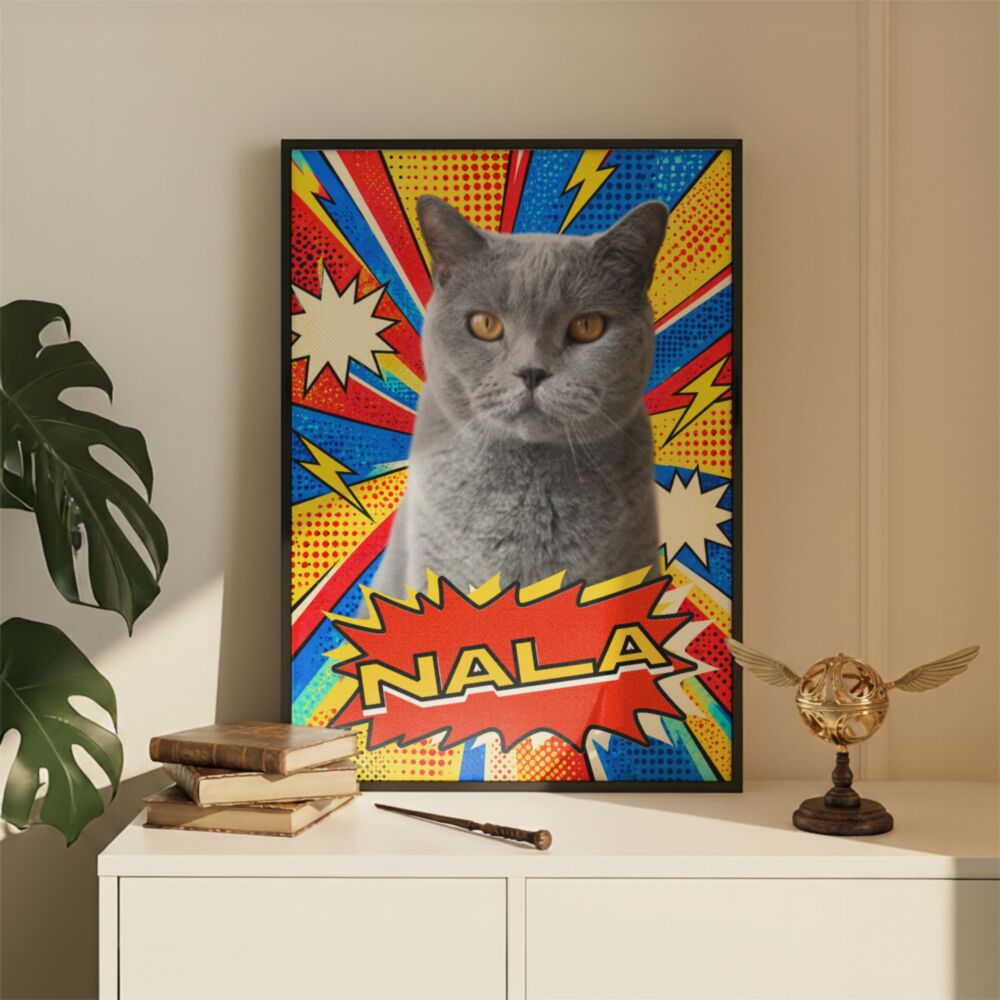 Poster Personalizzato con foto e nome dell'Animale Domestico – Pop Art