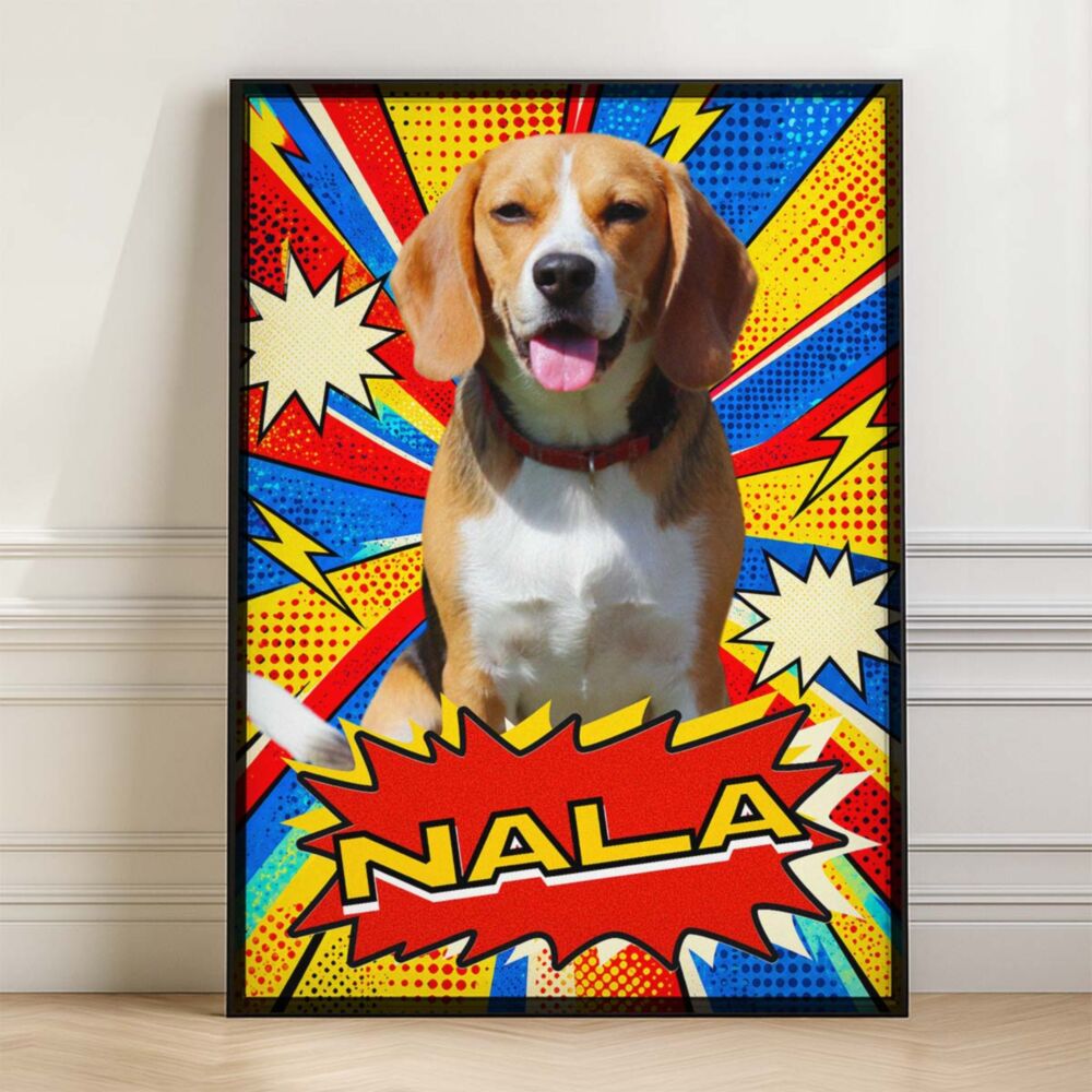 Poster Personalizzato con foto e nome dell'Animale Domestico – Pop Art