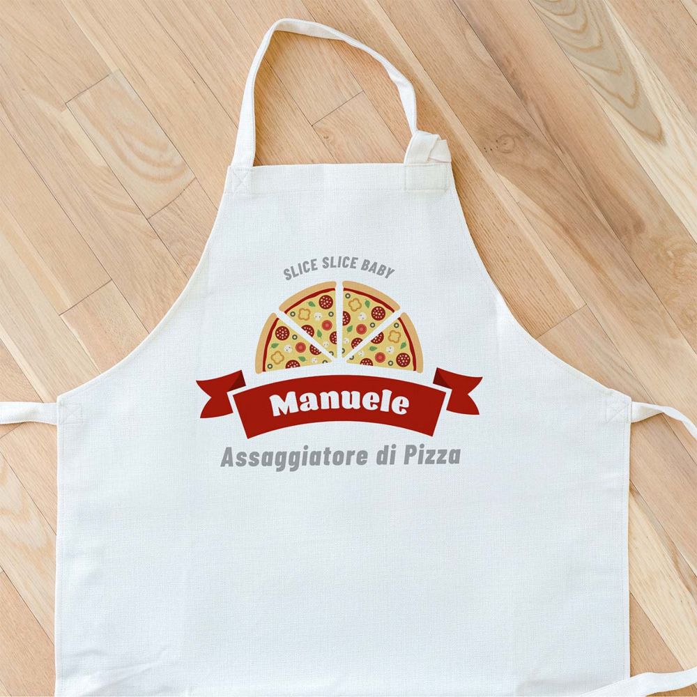 Grembiule da Cucina Personalizzato con Pizza e Nome