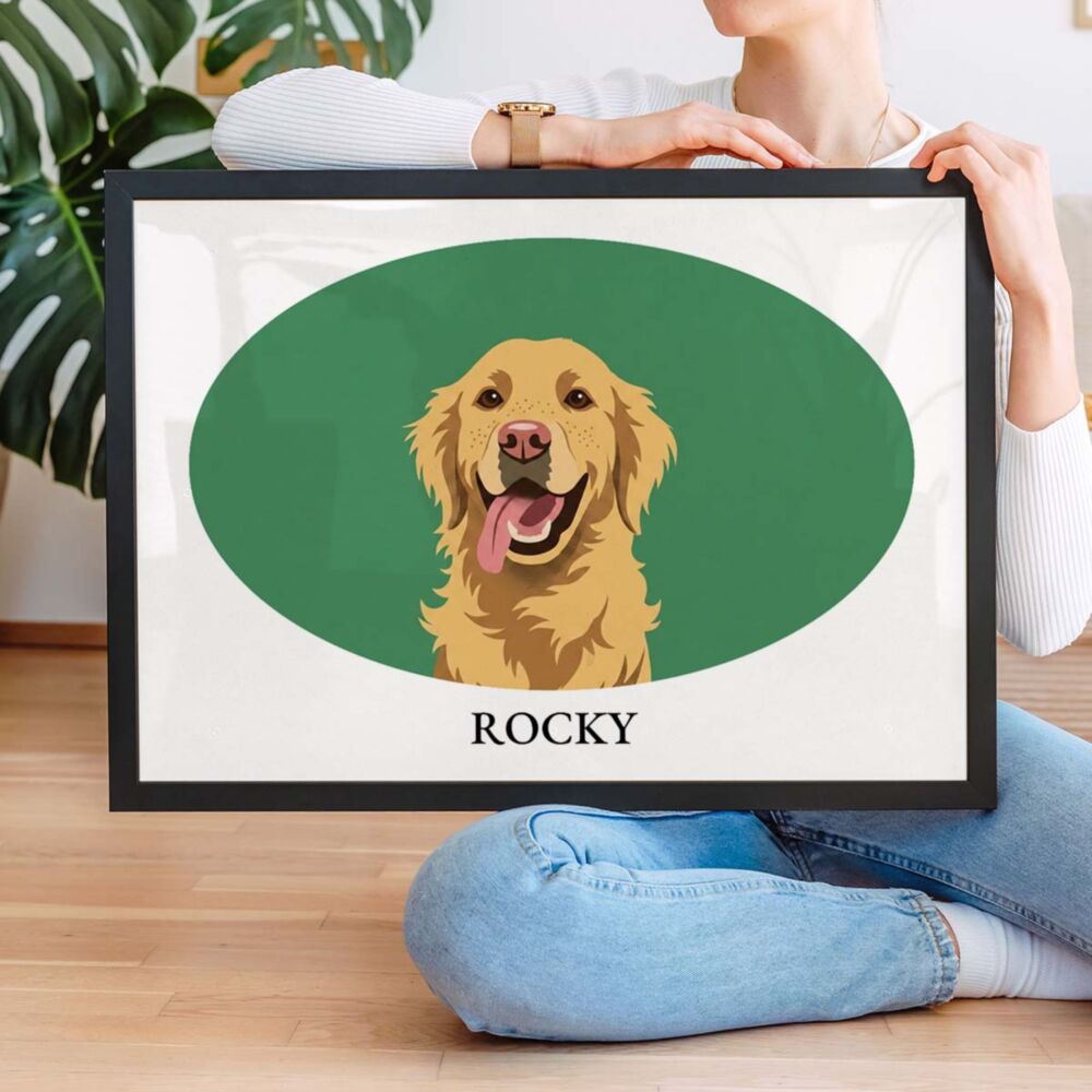 Quadro Cane Personalizzato con Foto e Illustrazione