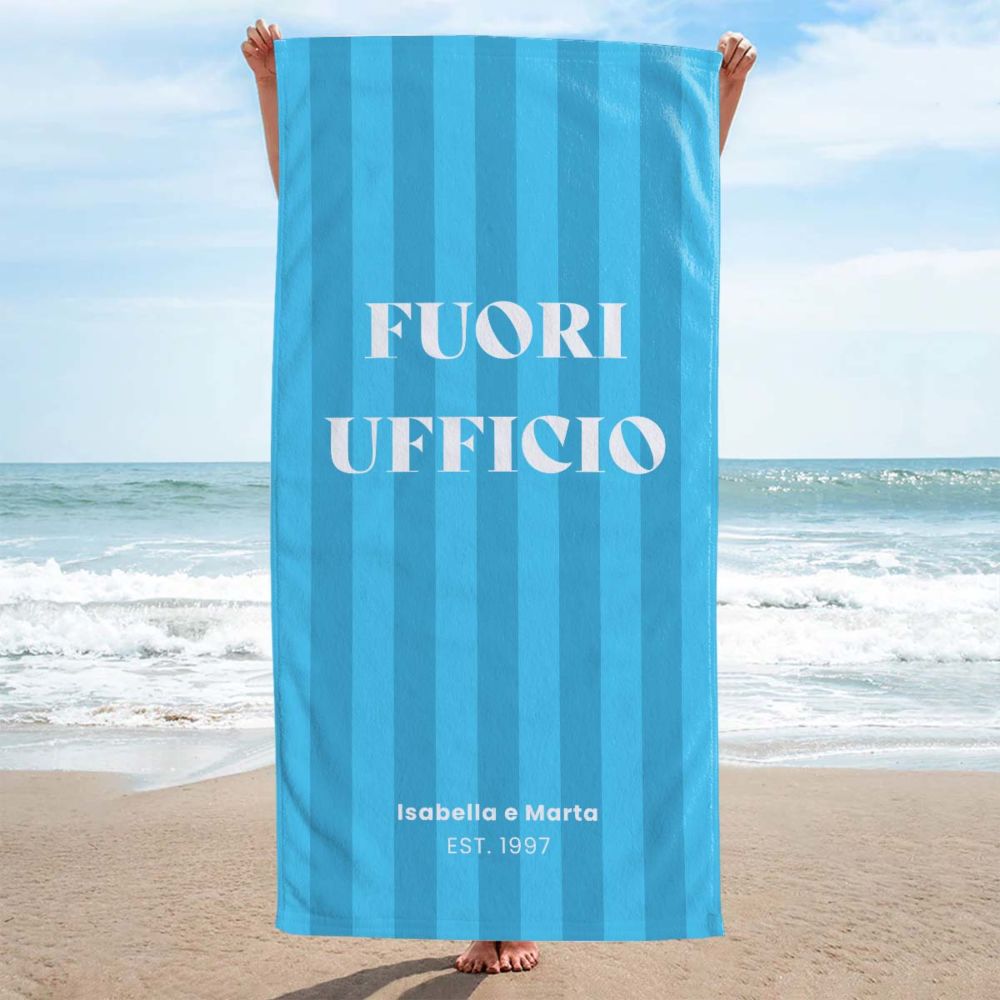 Telo Mare Personalizzato Vintage con Testo