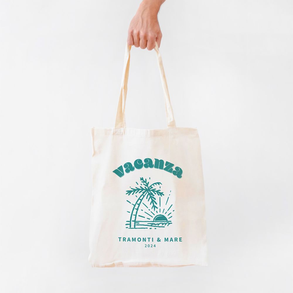 Borsa Personalizzata Shopper con Illustrazioni Vacanze