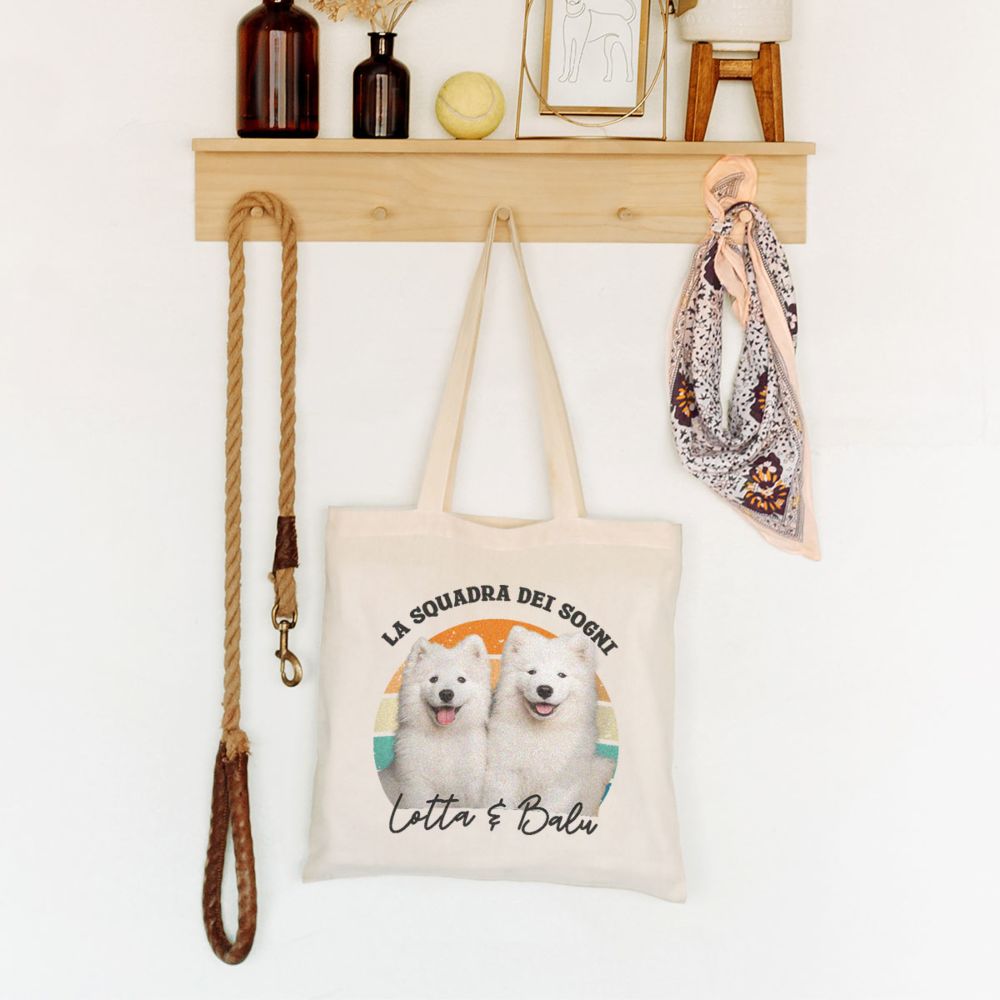 Borsa Personalizzata Tote Bag Retrò con Animale Domestico