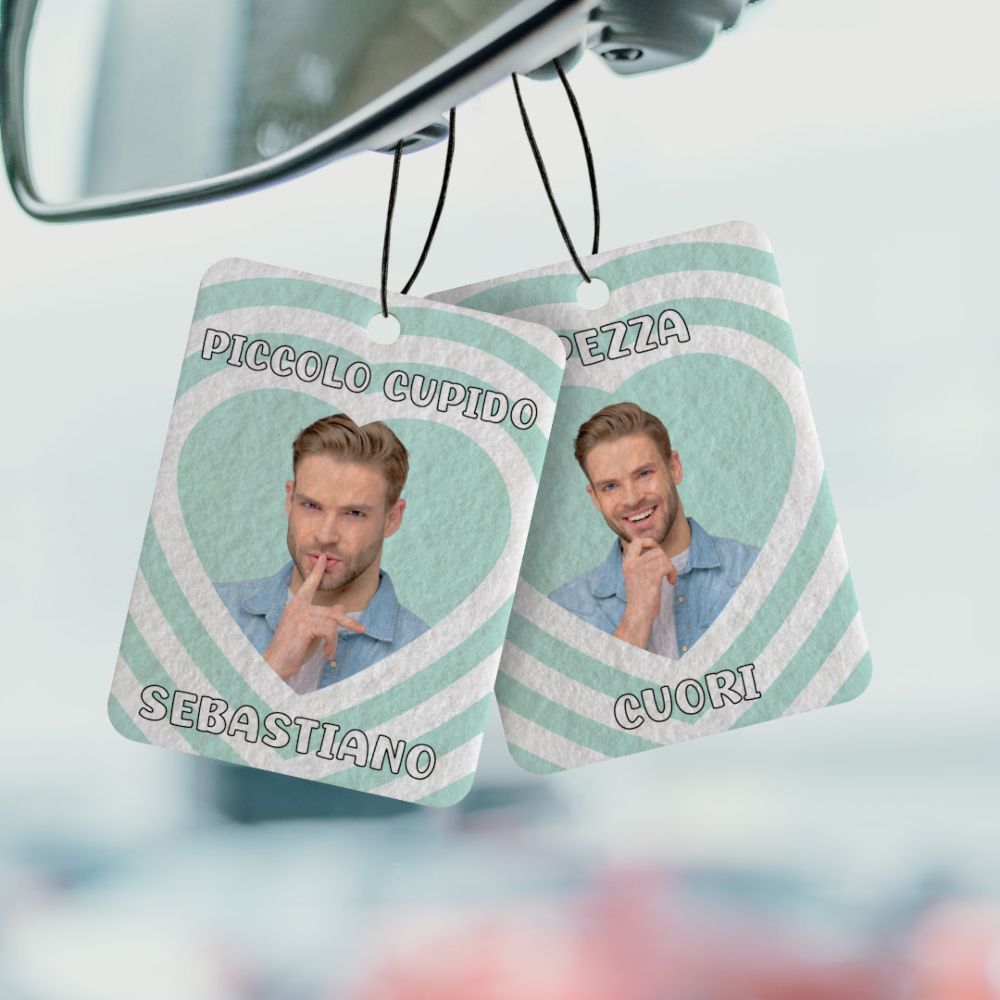 Profumatore Auto Personalizzato Vintage con Viso e Testo Set da 2
