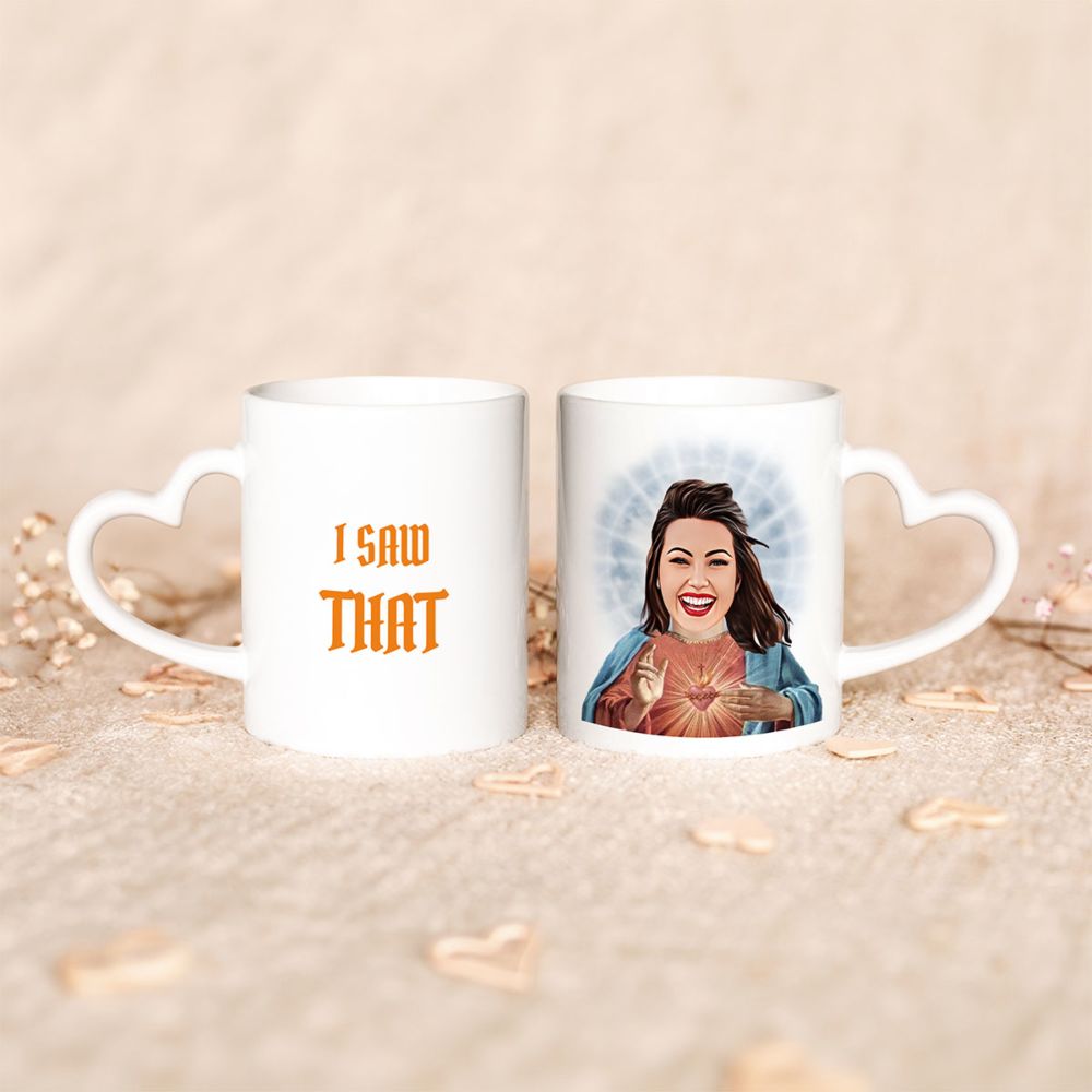 Tazza Personalizzata Aureola con Viso e Testo
