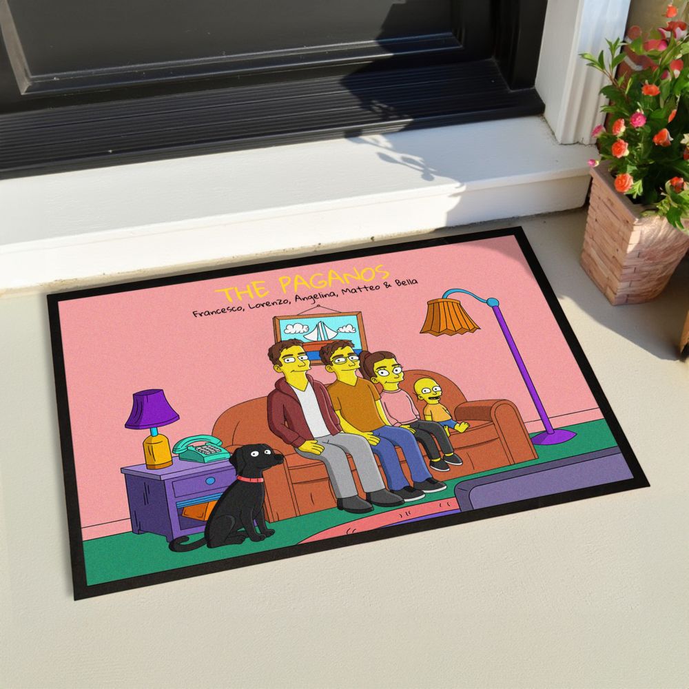 Zerbino Personalizzato con Illustrazione Famiglia di Cartoni Animati