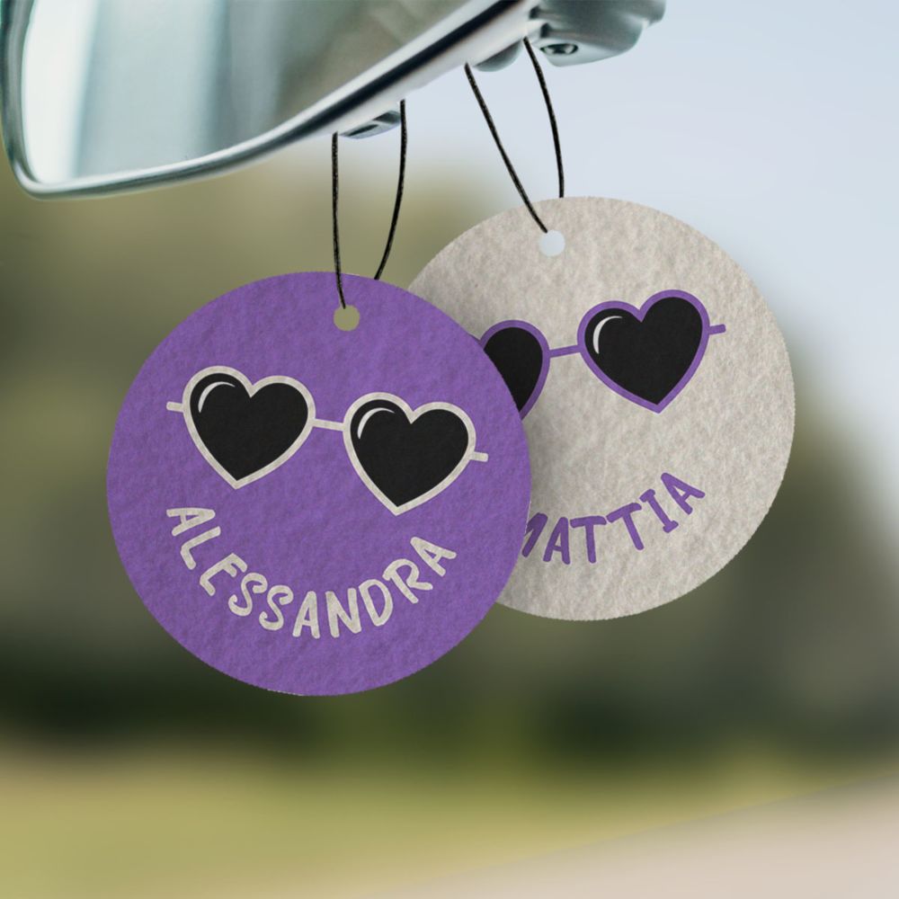 Personalisierbarer Smiley Duftbaum 2er Set mit Text