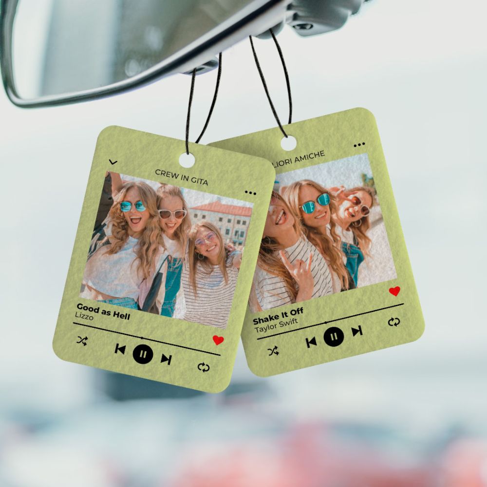 Profumatore Auto Personalizzato con Foto e Canzone Set da 2
