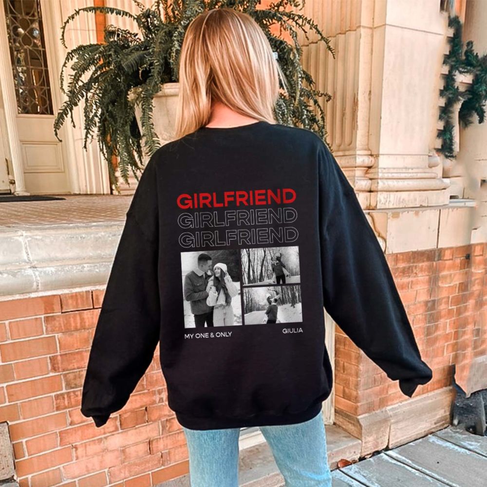 Felpa Personalizzata con Foto in Bianco e Nero e Testo