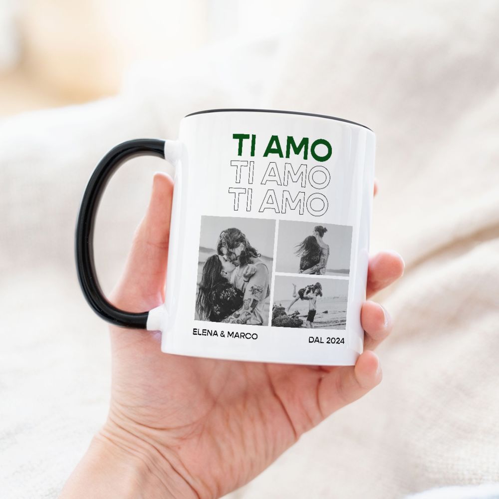 Tazza Personalizzata con Foto in Bianco e Nero e Testo