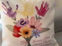 Federa Cuscino Personalizzata Mazzo di Fiori con Impronta della Mano