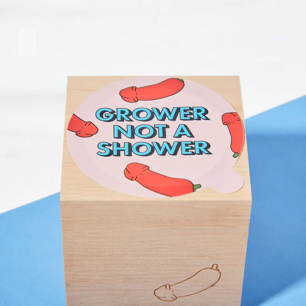 Ecocube - Peperoncino a forma di Pene in Cubo di Legno