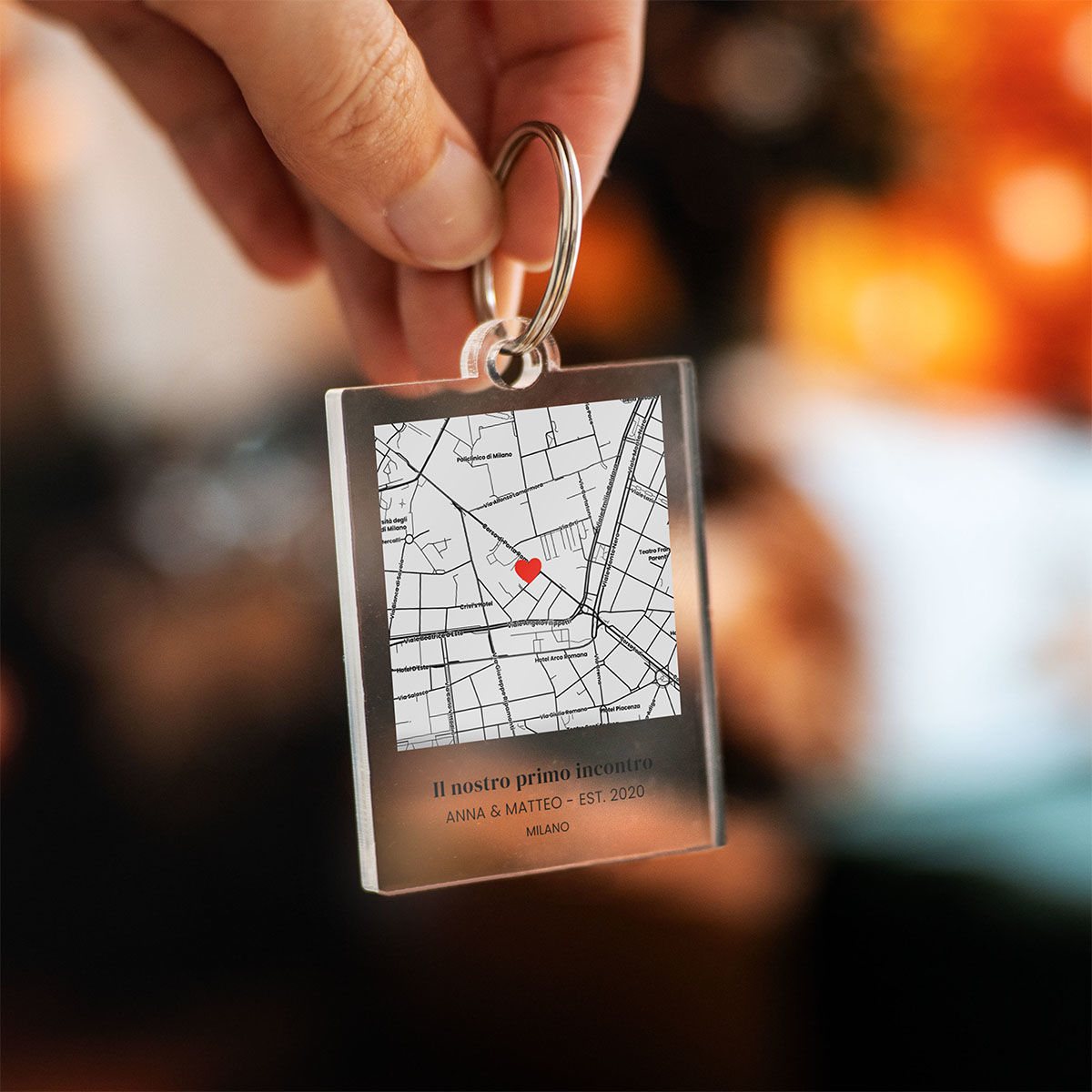 Portachiavi Personalizzato in Acrilico Mappa Dove tutto è iniziato