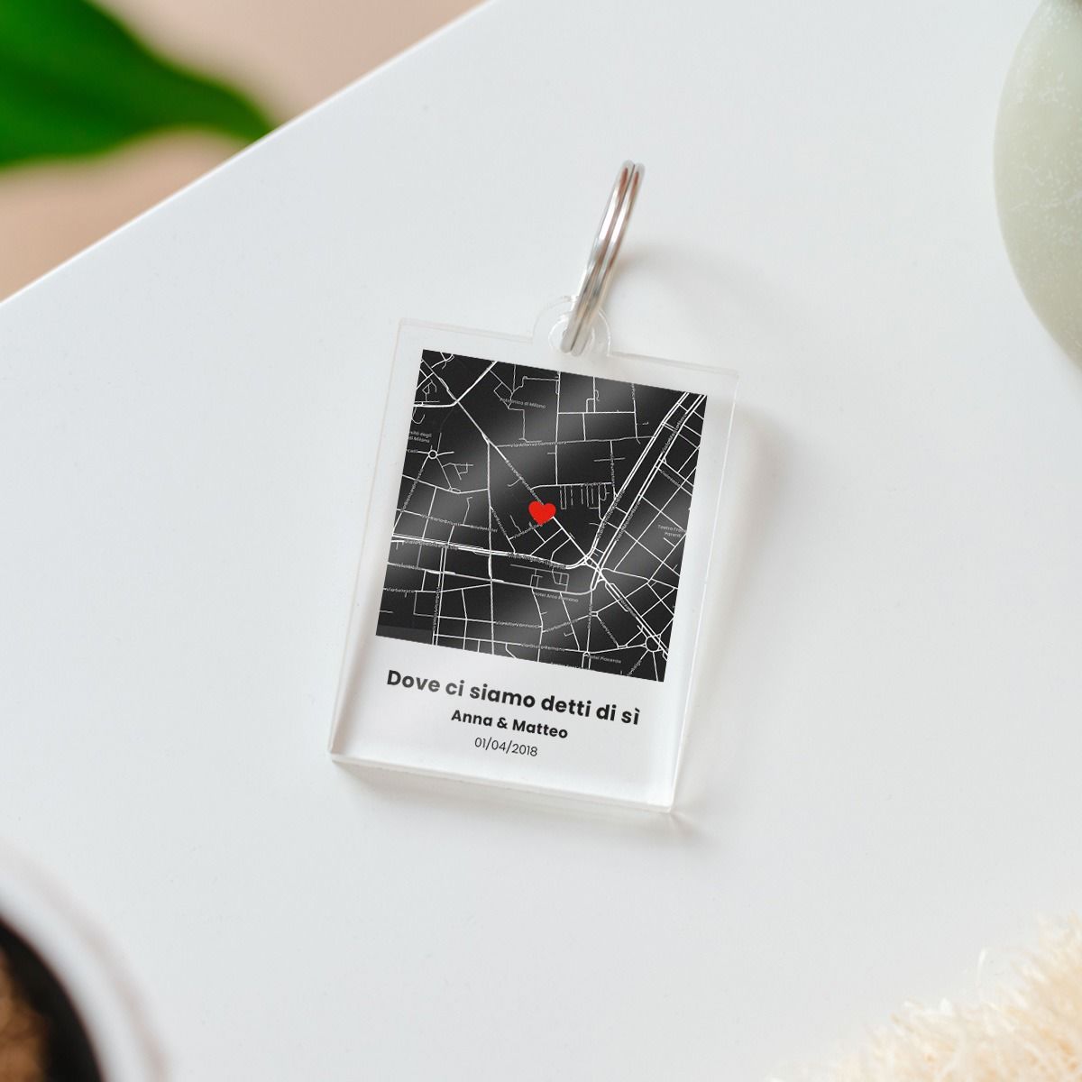Portachiavi Personalizzato in Acrilico Mappa Dove tutto è iniziato