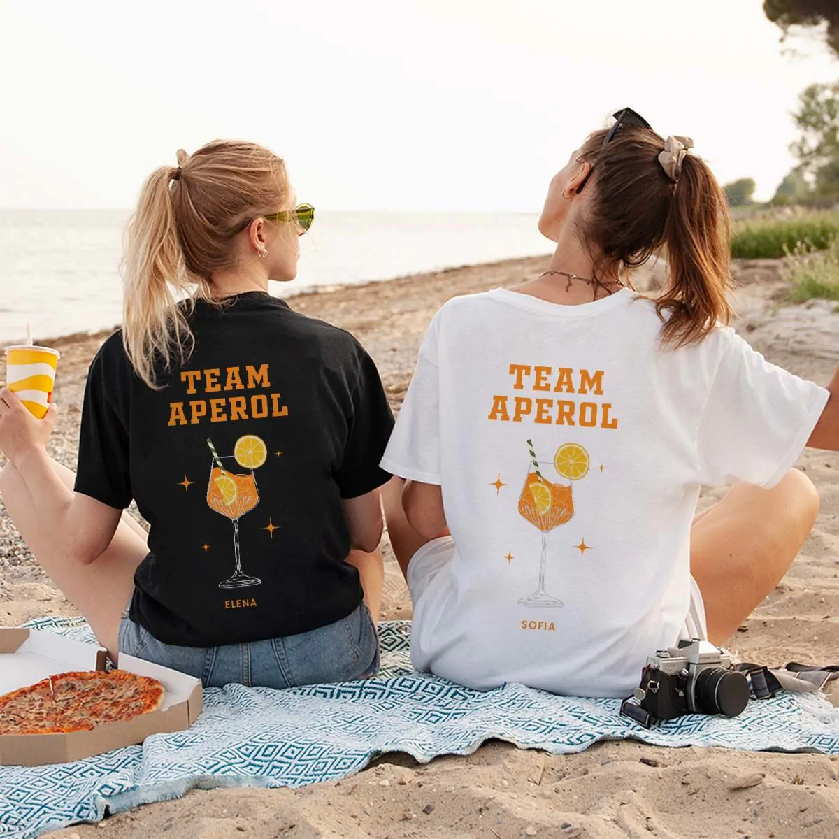 Maglietta Personalizzata con Illustrazione Aperol Spritz e Testo Troppotogo