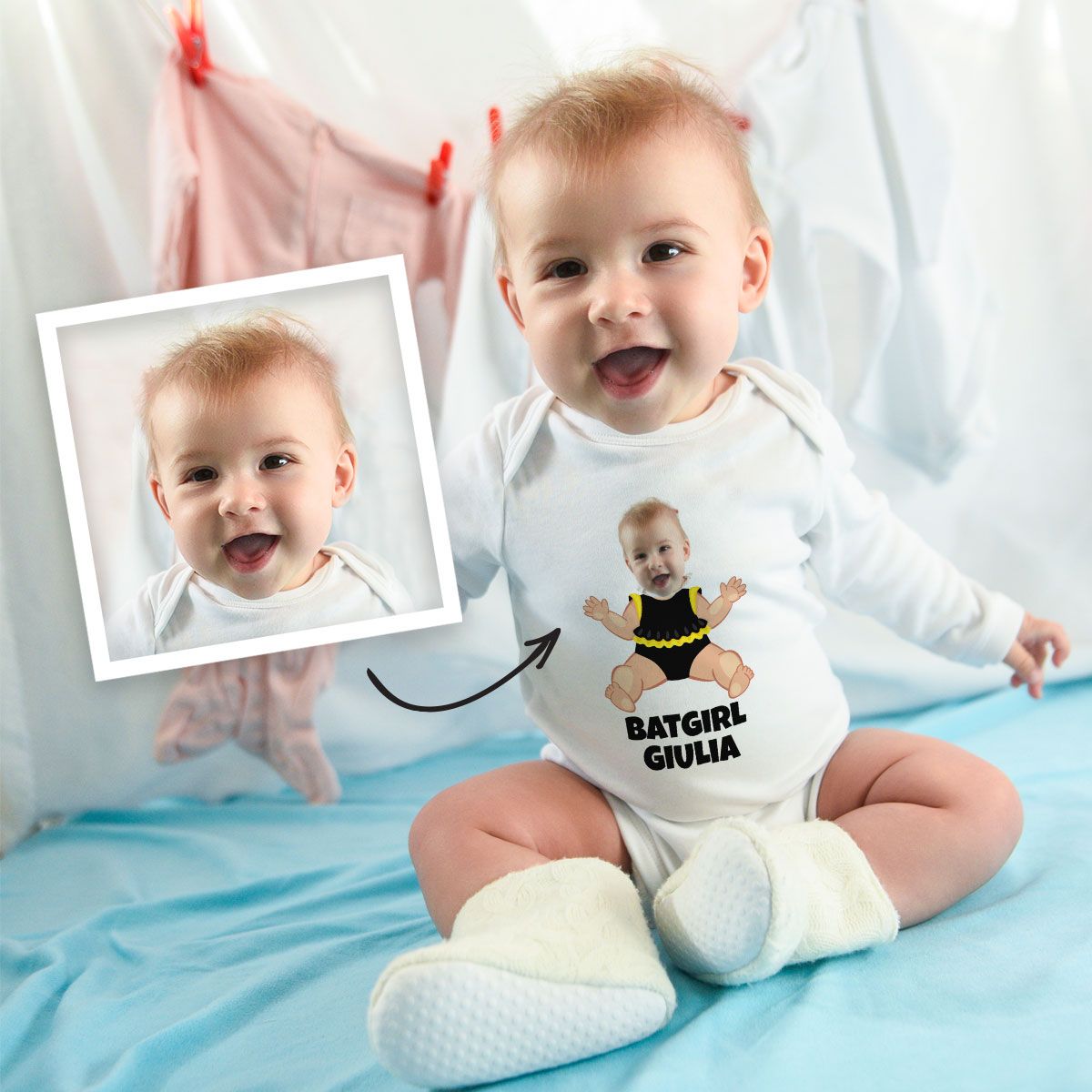Body Neonato Personalizzato con Supereroi