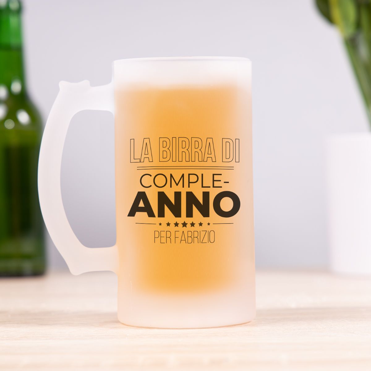 Bicchiere Da Birra Personalizzato 63 Cl - Incisione Laser Per Compleanno O Anniversario