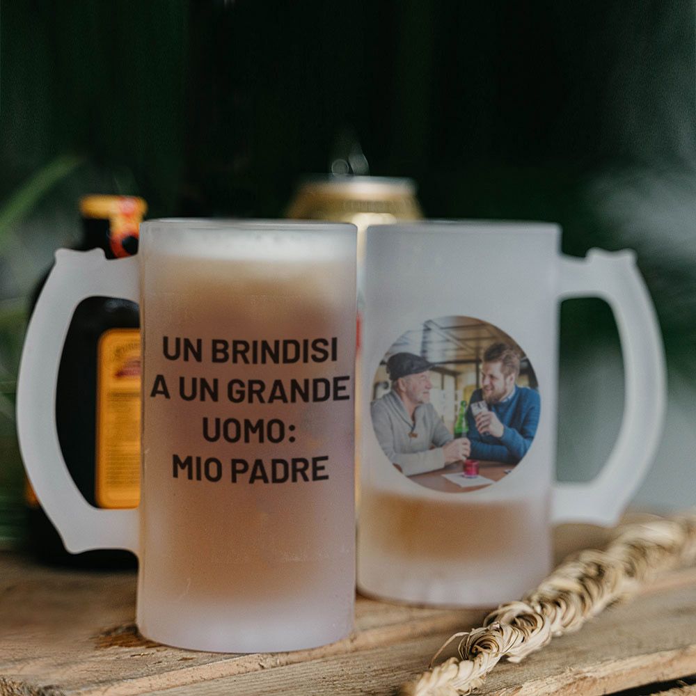 Boccale Birra Personalizzato Con Foto E Testo - Vetro Opaco 500 Ml, Lavabile In Lavastoviglie - Foto 9