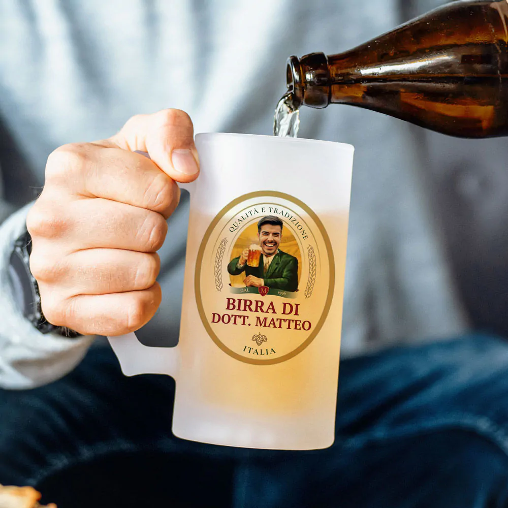 Boccale da Birra Personalizzato con Logo e Faccia