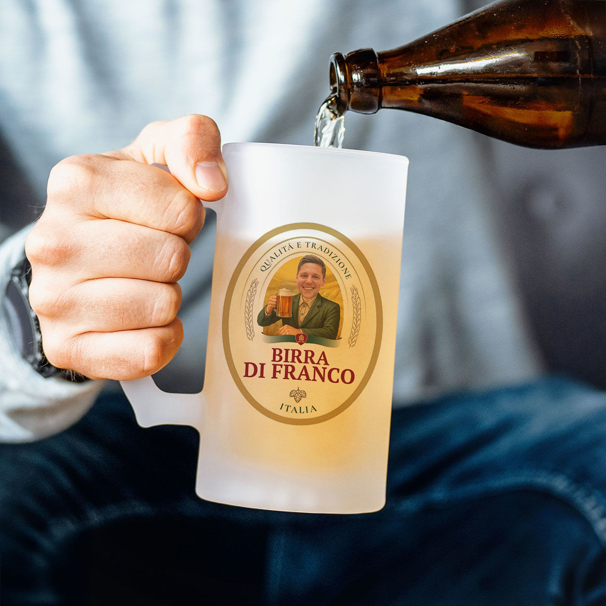 Boccale da Birra Personalizzato con Logo e Faccia