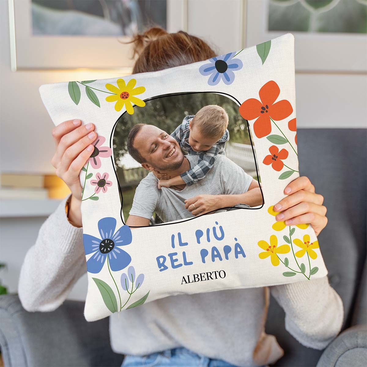 Federa per Cuscino Personalizzata con Foto e Testo