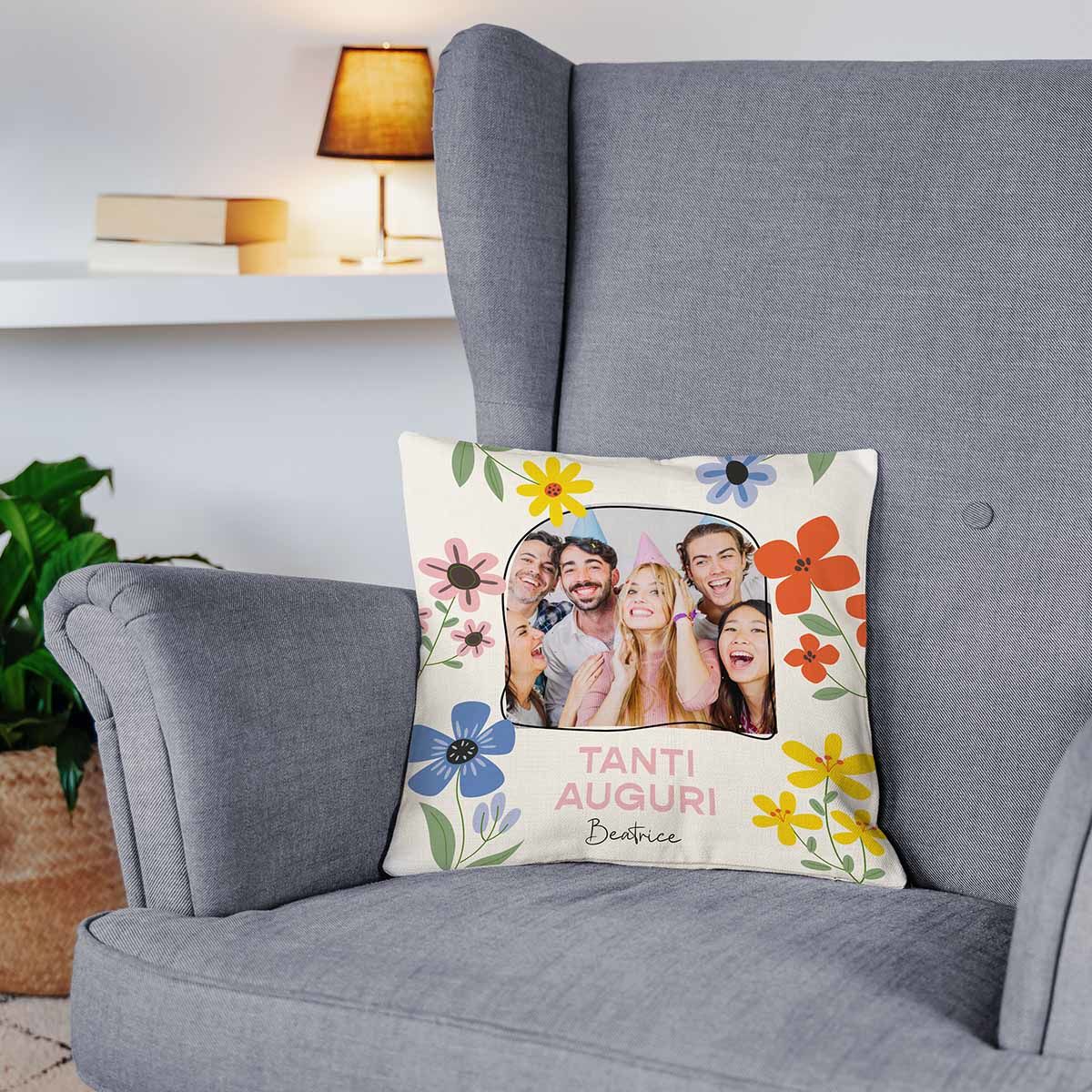 Federa per Cuscino Personalizzata con Foto e Testo