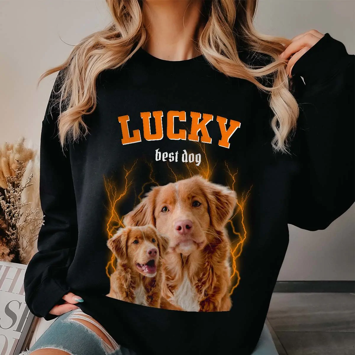 Felpa Personalizzata Bootleg Vintage Animale Domestico
