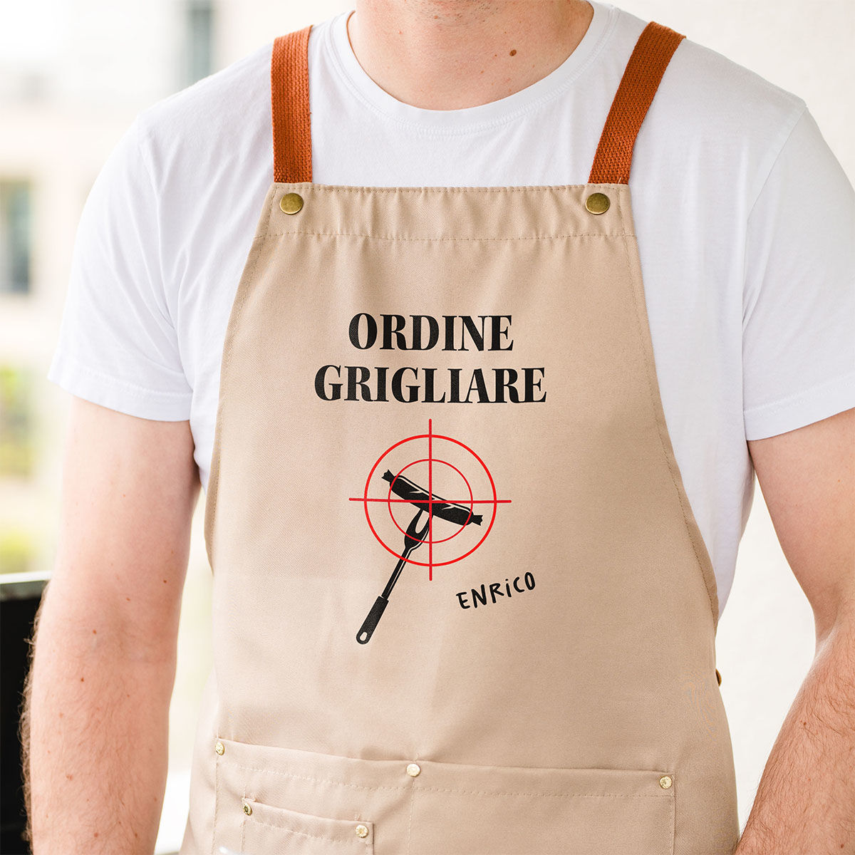 Grembiule Personalizzato da Barbecue con Testo