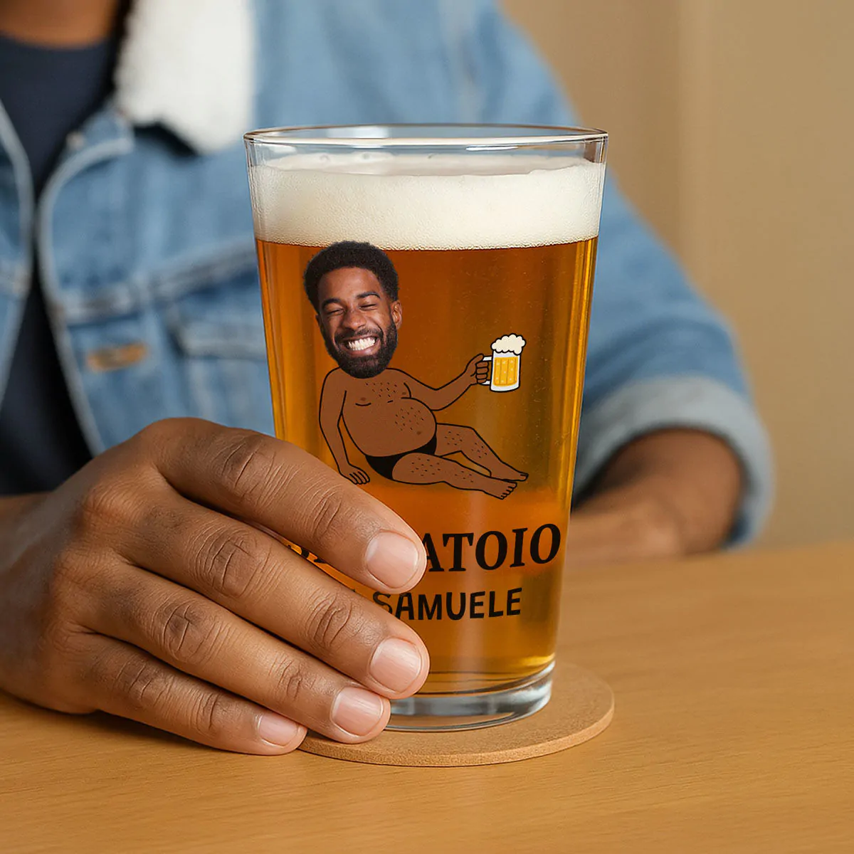 Personalisierbares Bierglas Dad Body