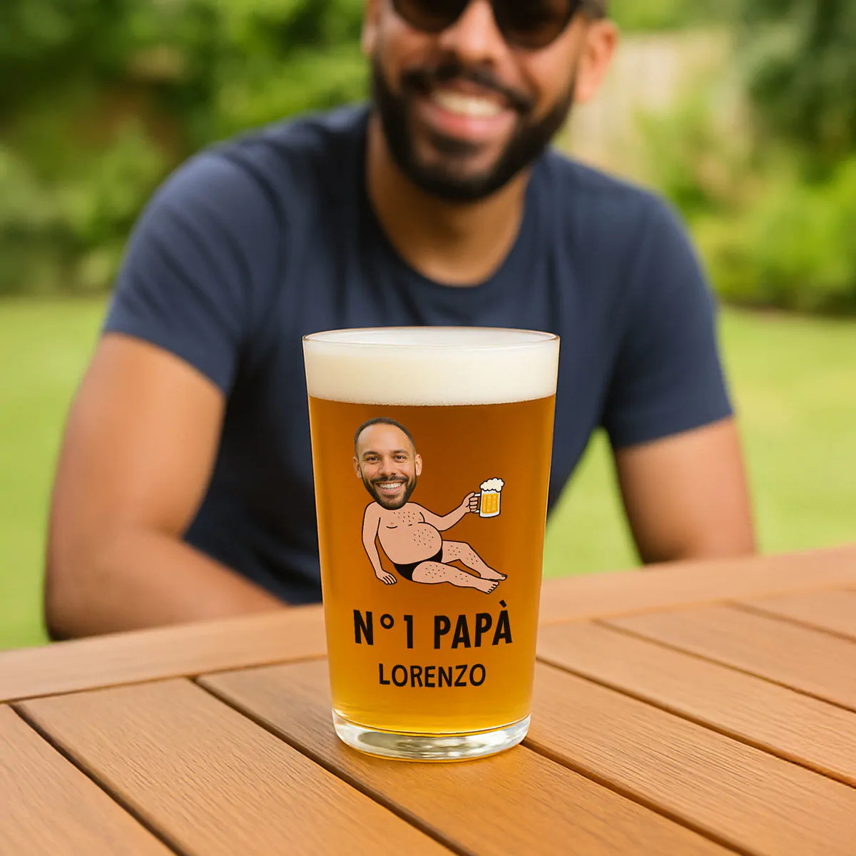 Personalisierbares Bierglas Dad Body
