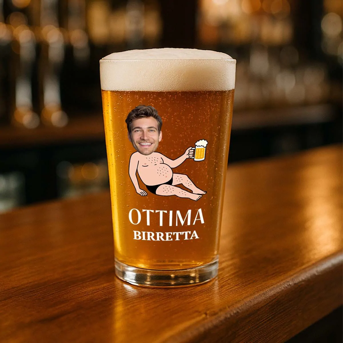 Personalisierbares Bierglas Dad Body