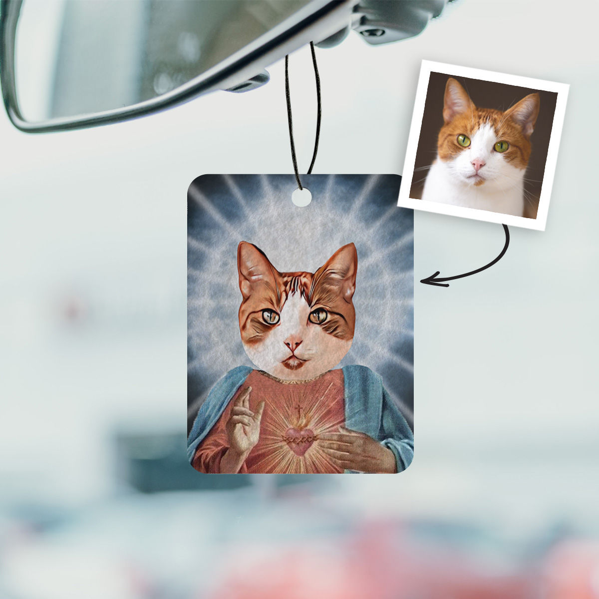 Profumatore Auto Personalizzato con Aureola e Faccia Set da 2