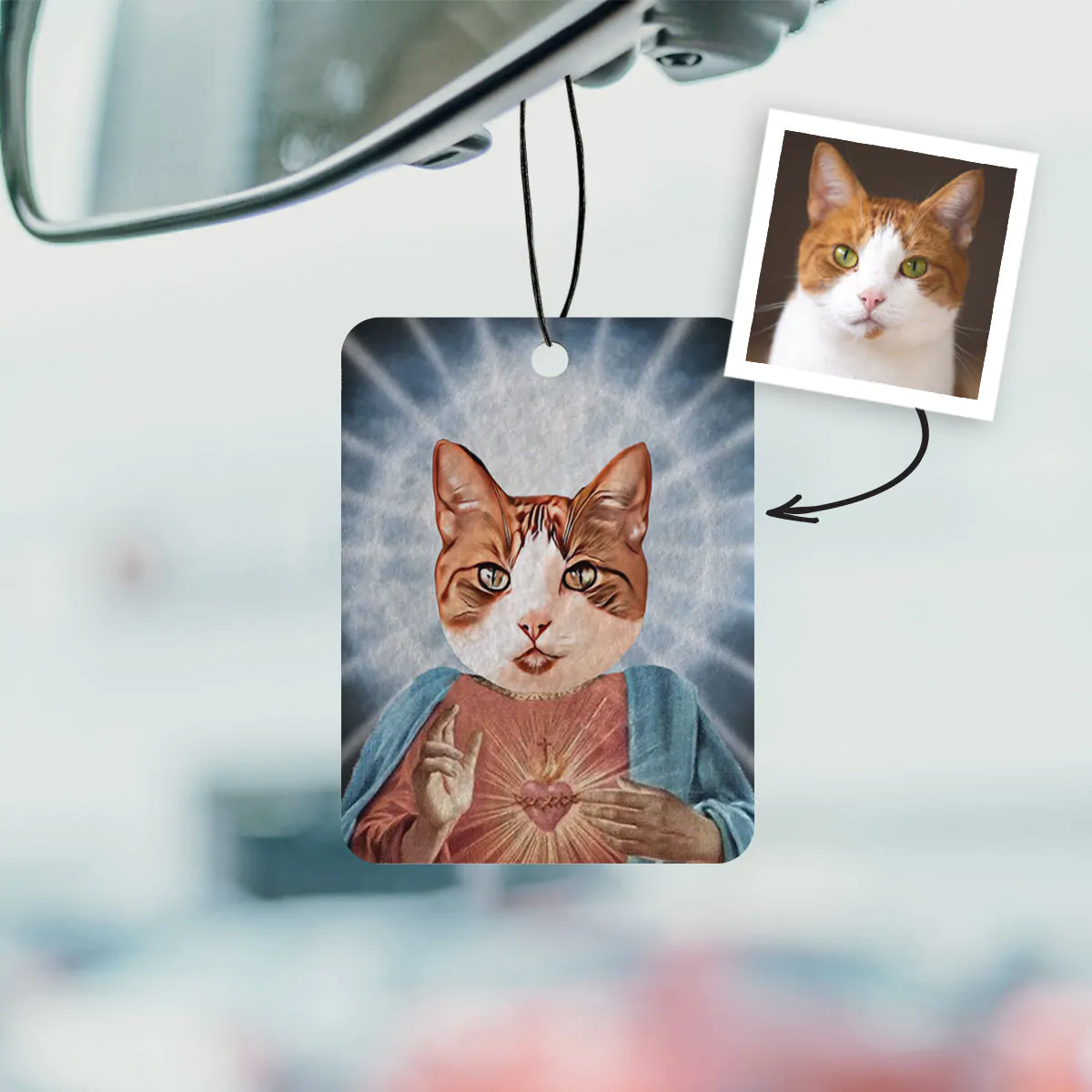 Profumatore Auto Personalizzato con Aureola e Faccia Set da 2