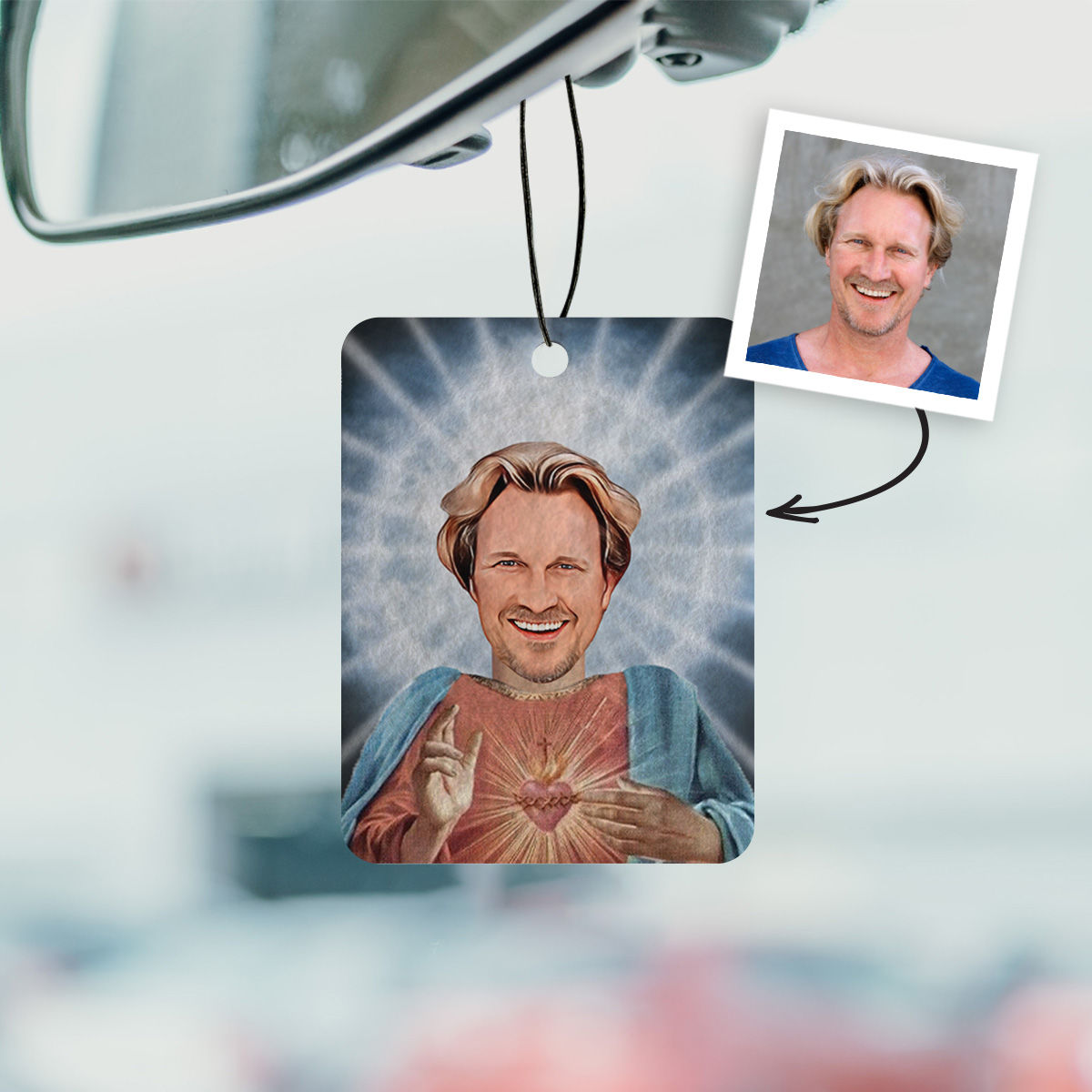 Profumatore Auto Personalizzato con Aureola e Faccia Set da 2