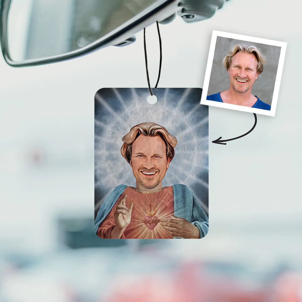 Profumatore Auto Personalizzato con Aureola e Faccia Set da 2