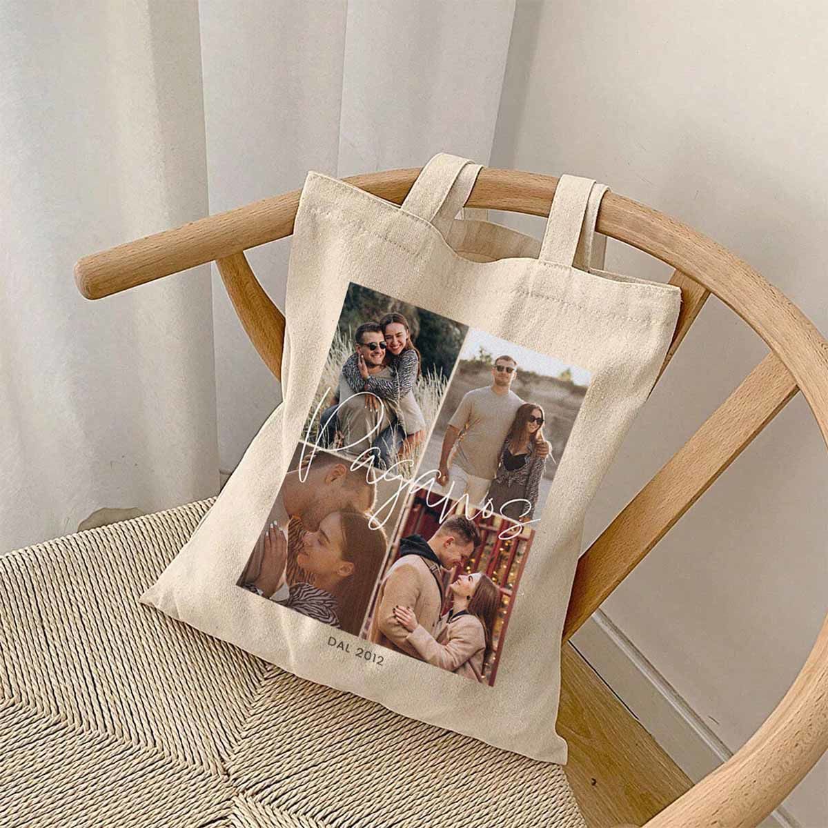 Borsa Personalizzata Shopper con foto e Testo Troppotogo