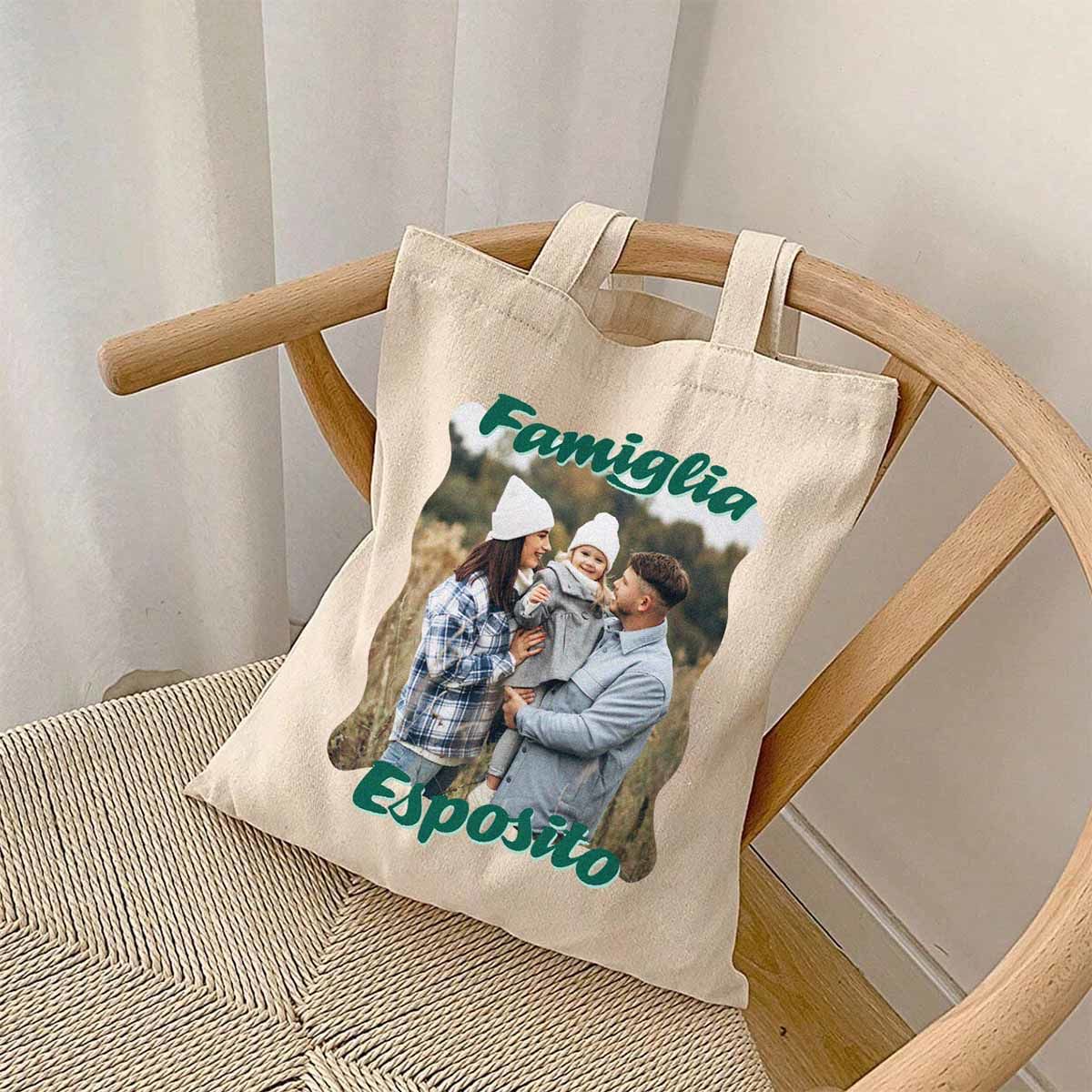 Muka Tote Bag Personalizzabile In Tela 39x31x8 Cm – Borsa A Soffietto Con Stampa Logo, Foto, Testo, Regalo Per Eventi