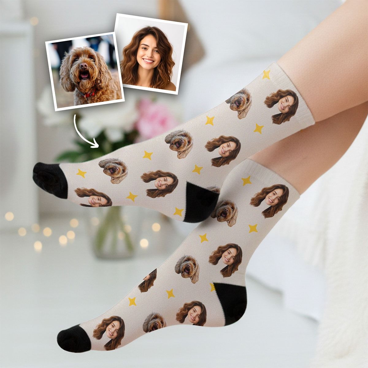 Calzini divertenti unisex in cotone colorato con motivo animali domestici