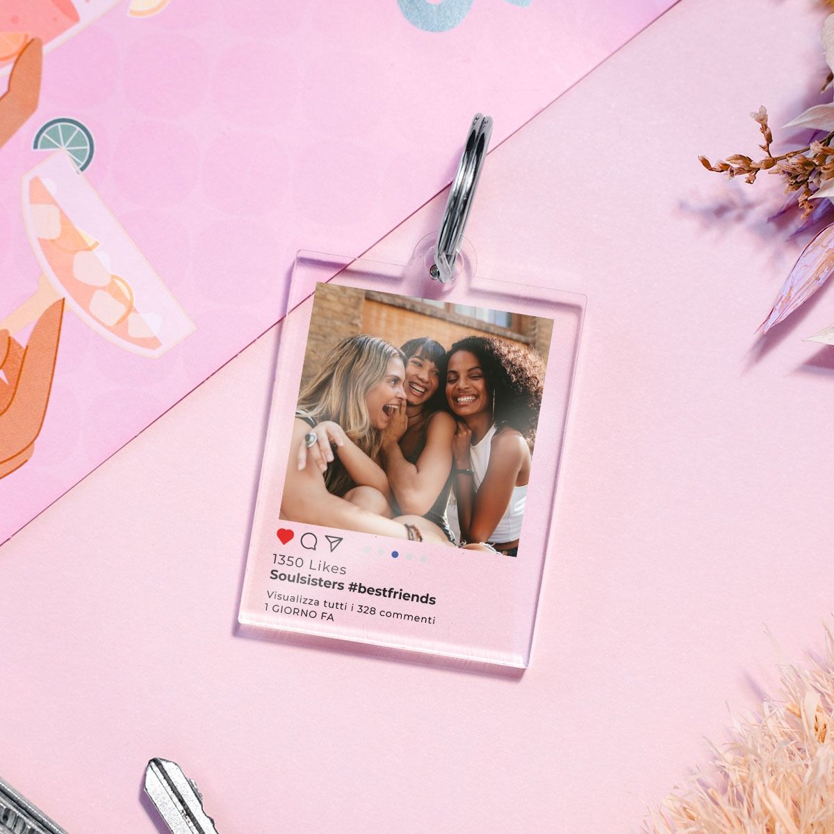 Portachiavi Personalizzato in Acrilico in Stile Instagram