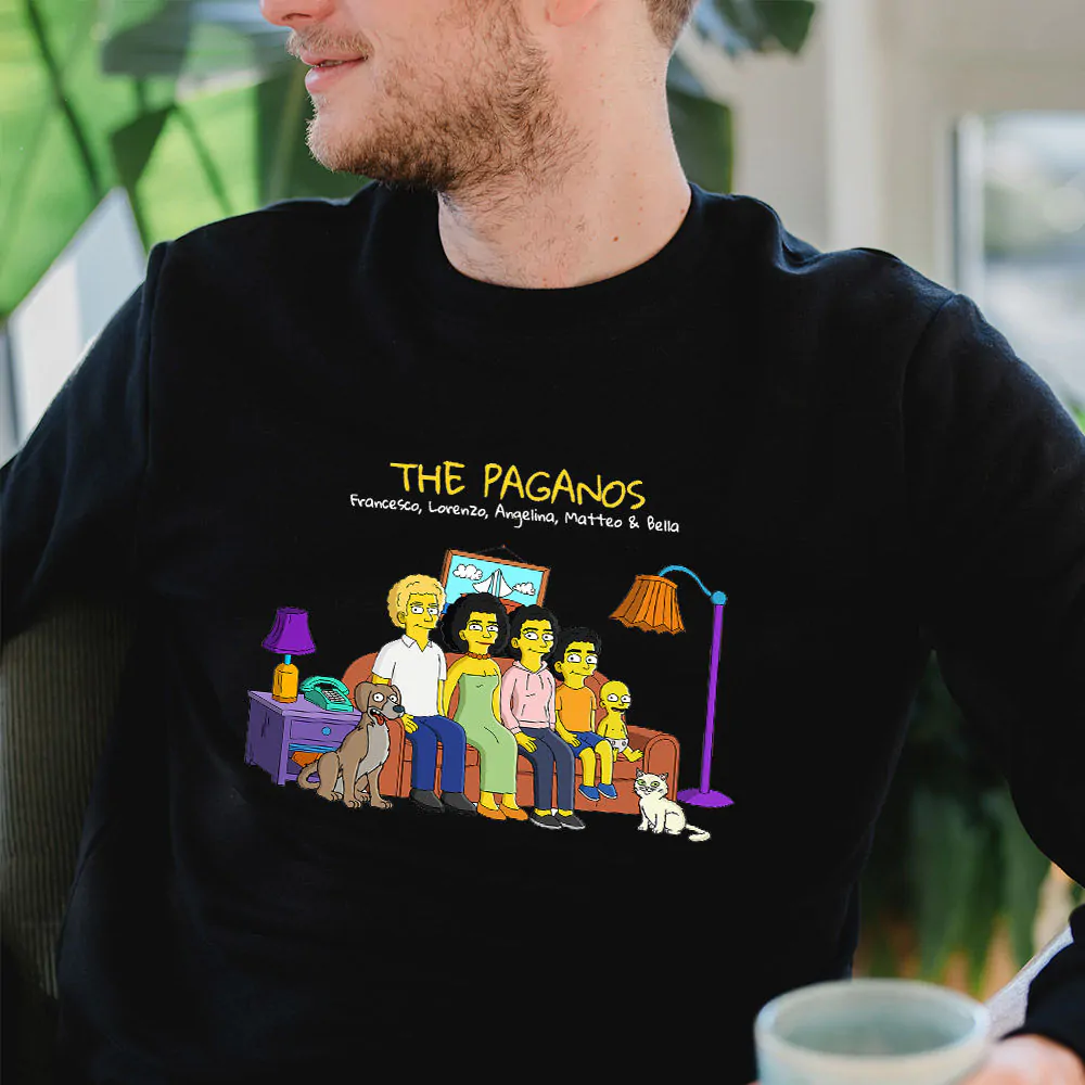 Felpa Personalizzata - Illustrazione Famiglia Cartone Animato