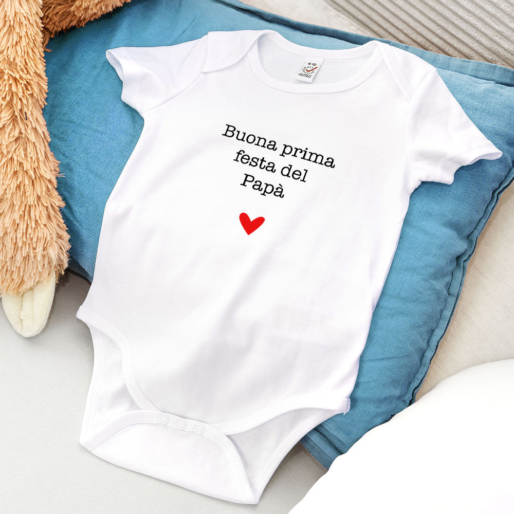 Body Neonato Personalizzato con Frase e Cuore
