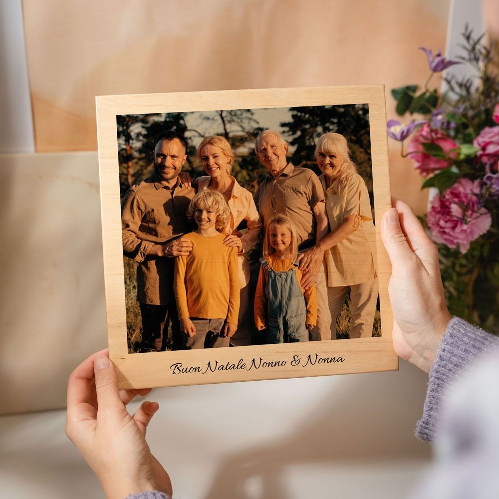 Stampa su Legno con Foto in Stile Polaroid