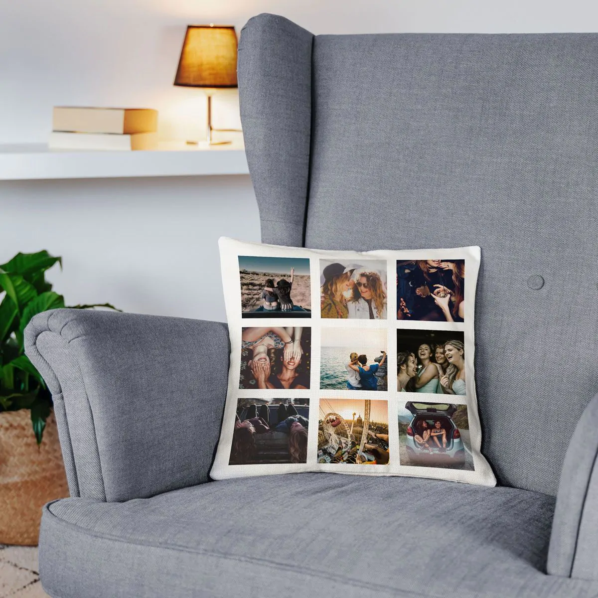 Federa per Cuscino Personalizzabile con 9 Immagini 