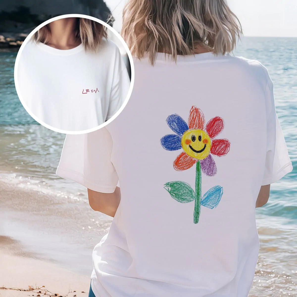 Maglietta Personalizzata con Disegno dei Bambini fronte e retro