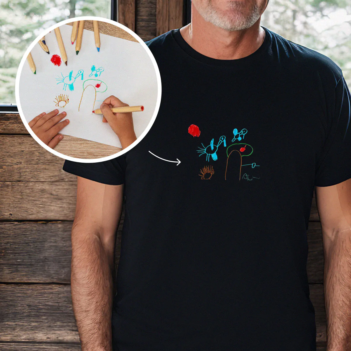 Maglietta Personalizzata con Disegno dei Bambini davanti