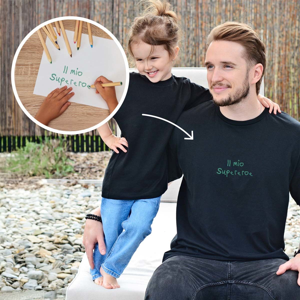 Maglietta Personalizzata con Disegno dei Bambini davanti