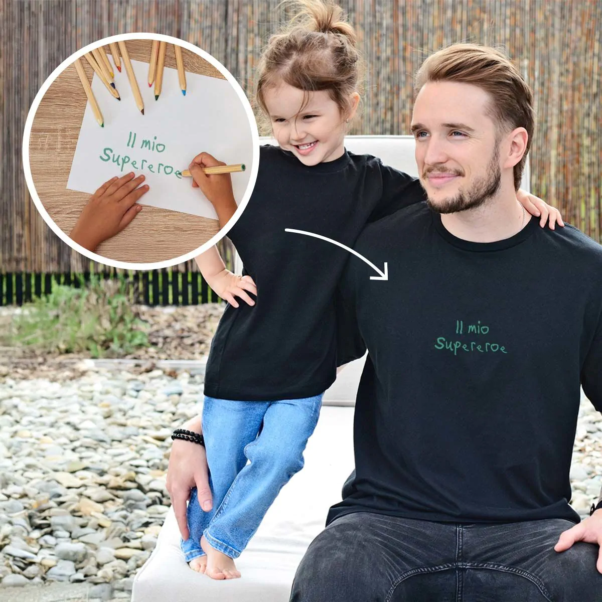 Maglietta Personalizzata con Disegno dei Bambini davanti