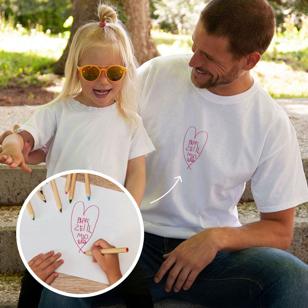 Maglietta Personalizzata con Disegno dei Bambini davanti